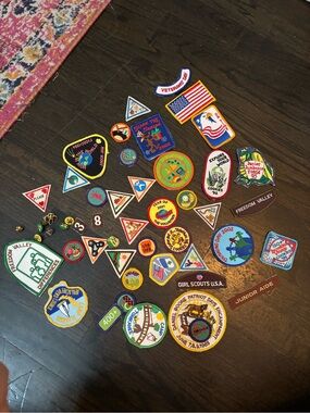Assorted Y2K Girl Scout Merit Patches & Pins (51 pieces total)